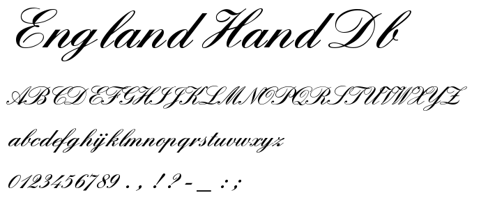 England Hand DB font